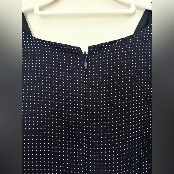J. Crew Mercantile Navy Blue White Polka Dot Fit and Flare Mini Dress - Picture 9 of 14